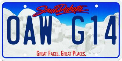 SD license plate 0AWG14