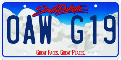 SD license plate 0AWG19