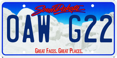 SD license plate 0AWG22