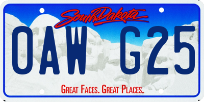 SD license plate 0AWG25