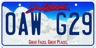 SD license plate 0AWG29