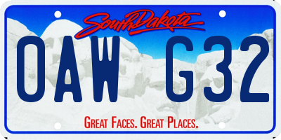 SD license plate 0AWG32