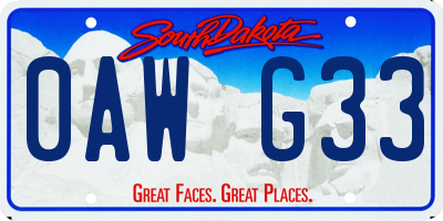 SD license plate 0AWG33