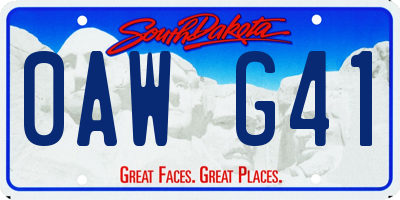 SD license plate 0AWG41