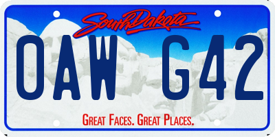 SD license plate 0AWG42