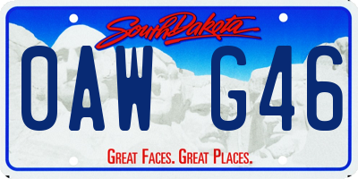 SD license plate 0AWG46