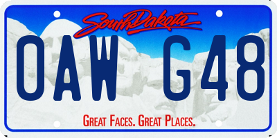 SD license plate 0AWG48