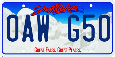SD license plate 0AWG50
