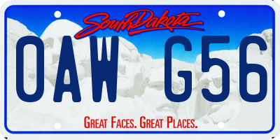 SD license plate 0AWG56