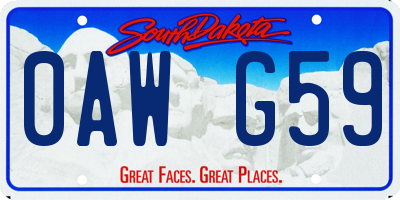 SD license plate 0AWG59