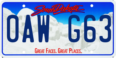 SD license plate 0AWG63