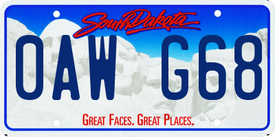 SD license plate 0AWG68
