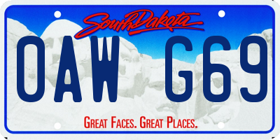 SD license plate 0AWG69