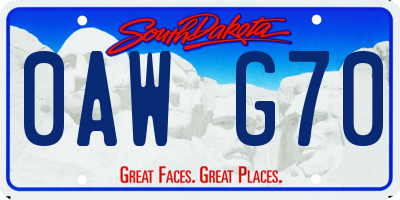 SD license plate 0AWG70