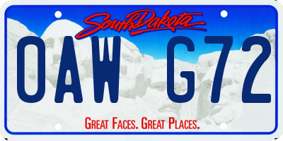 SD license plate 0AWG72