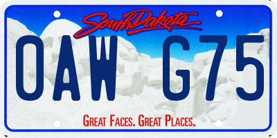 SD license plate 0AWG75