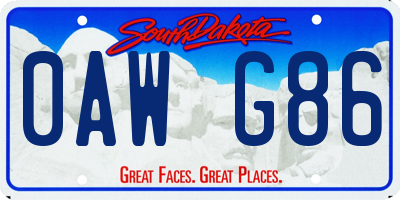SD license plate 0AWG86