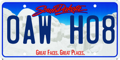 SD license plate 0AWH08