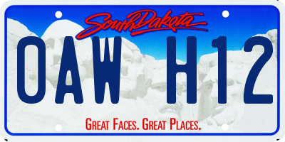 SD license plate 0AWH12