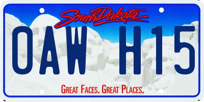 SD license plate 0AWH15