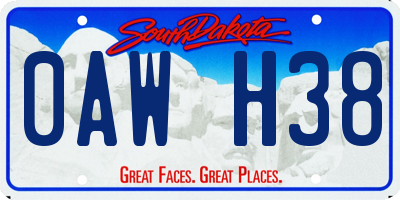 SD license plate 0AWH38