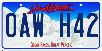 SD license plate 0AWH42