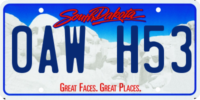 SD license plate 0AWH53