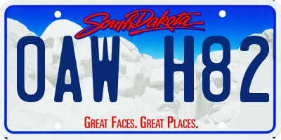 SD license plate 0AWH82