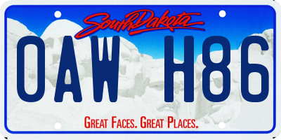 SD license plate 0AWH86