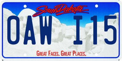 SD license plate 0AWI15