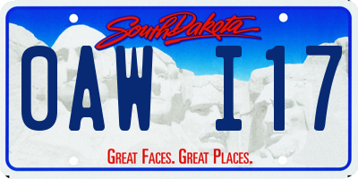 SD license plate 0AWI17