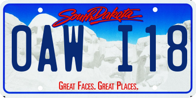 SD license plate 0AWI18
