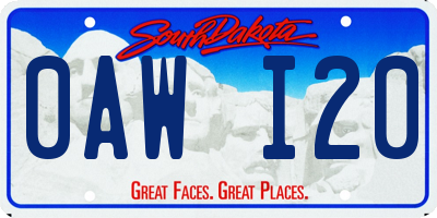 SD license plate 0AWI20