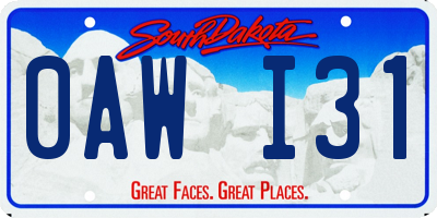 SD license plate 0AWI31