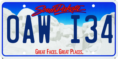 SD license plate 0AWI34