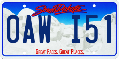 SD license plate 0AWI51