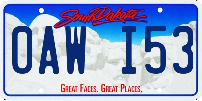 SD license plate 0AWI53