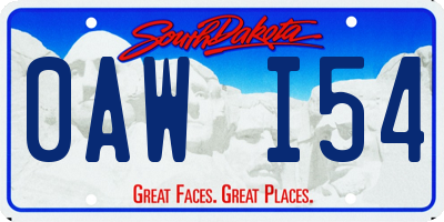 SD license plate 0AWI54