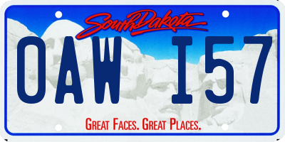 SD license plate 0AWI57