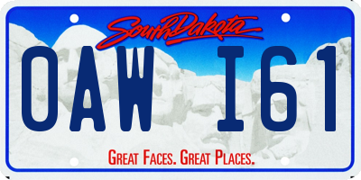 SD license plate 0AWI61