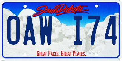 SD license plate 0AWI74
