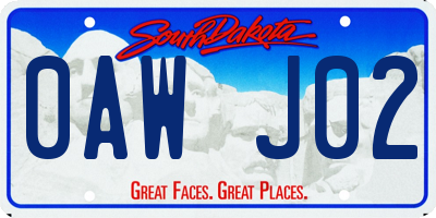 SD license plate 0AWJ02