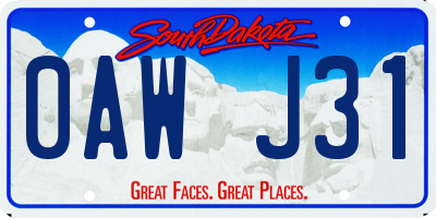 SD license plate 0AWJ31