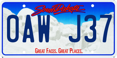 SD license plate 0AWJ37