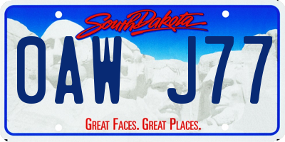 SD license plate 0AWJ77