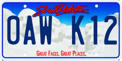 SD license plate 0AWK12