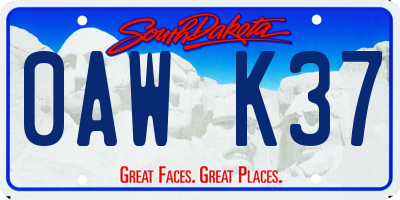 SD license plate 0AWK37