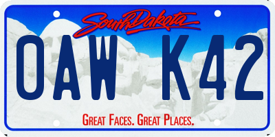 SD license plate 0AWK42