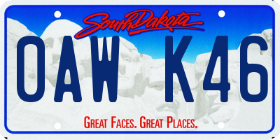 SD license plate 0AWK46