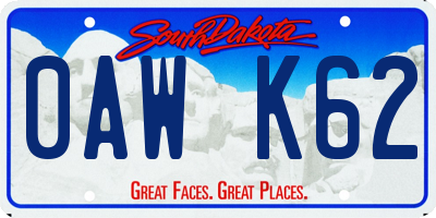 SD license plate 0AWK62